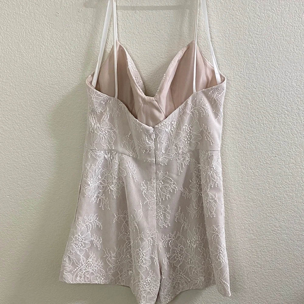 BHLDN Hayley Paige Ivory Floral‎ Lace Shorts Jumpsuit size 4 Bridal - Picture 3 of 5